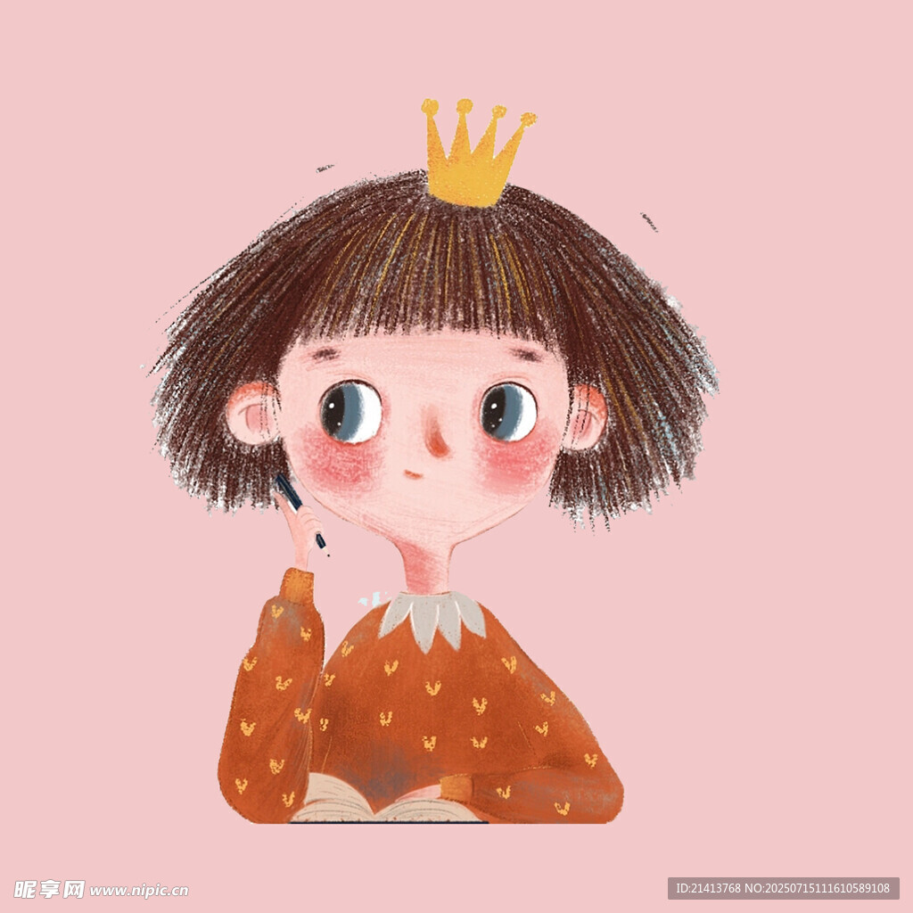 戴皇冠的可爱小女孩