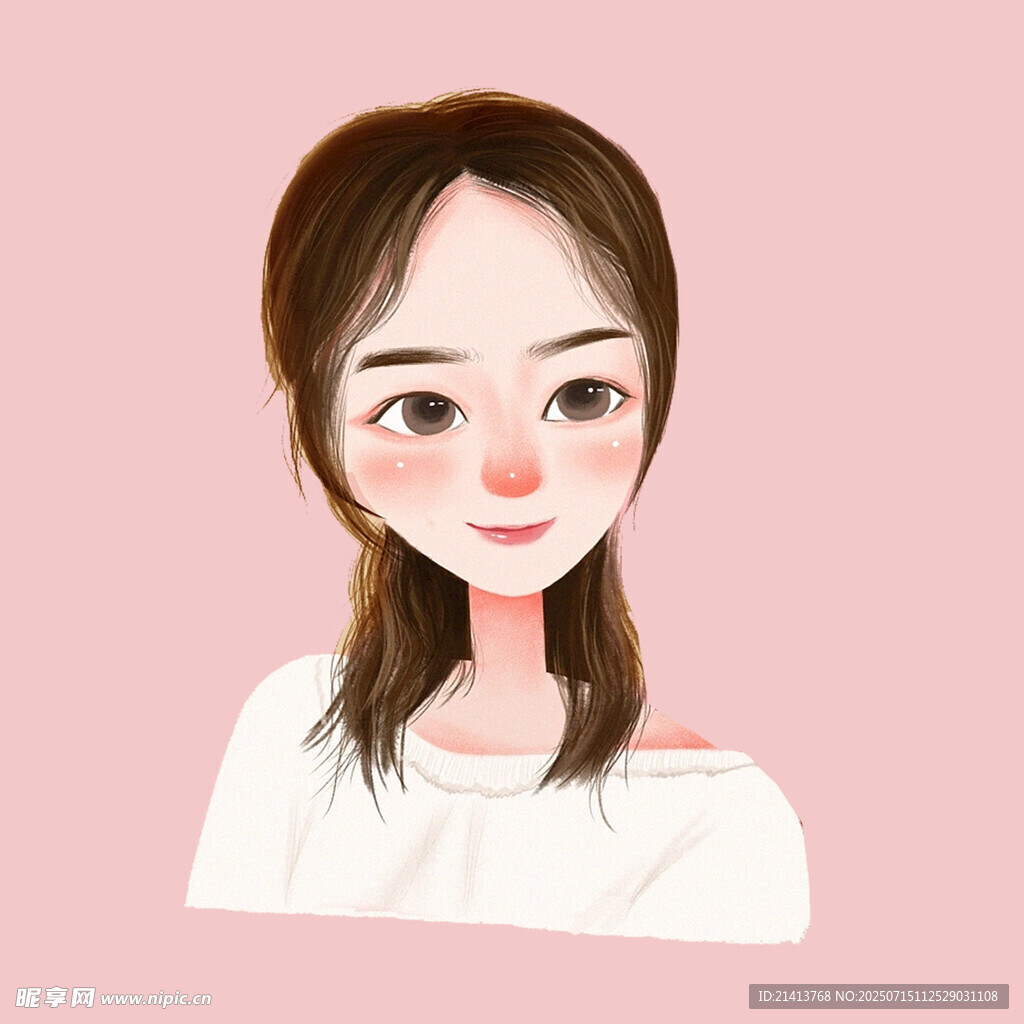 可爱女孩头像插画