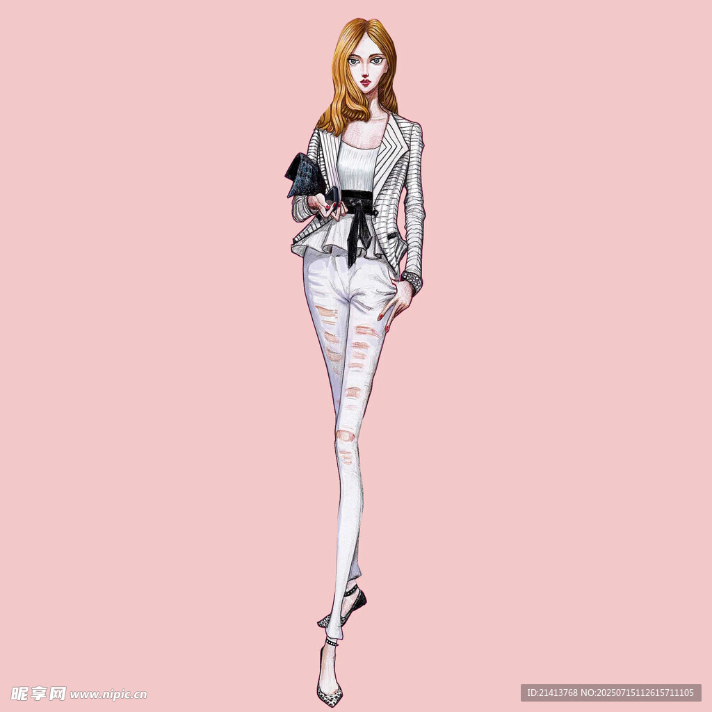 时尚女性插画形象展示
