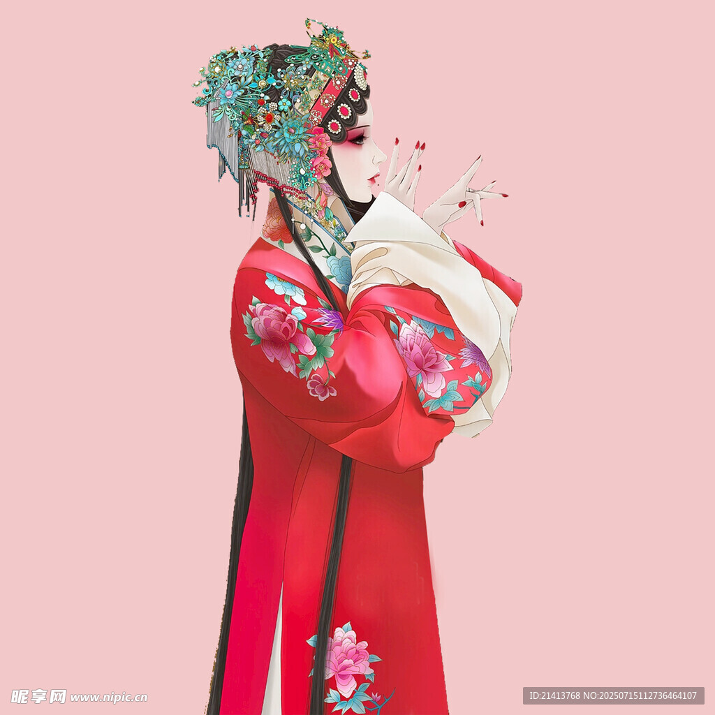 京剧旦角扮相展示