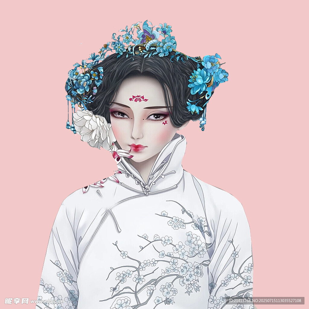 古风戏曲扮相女子形象