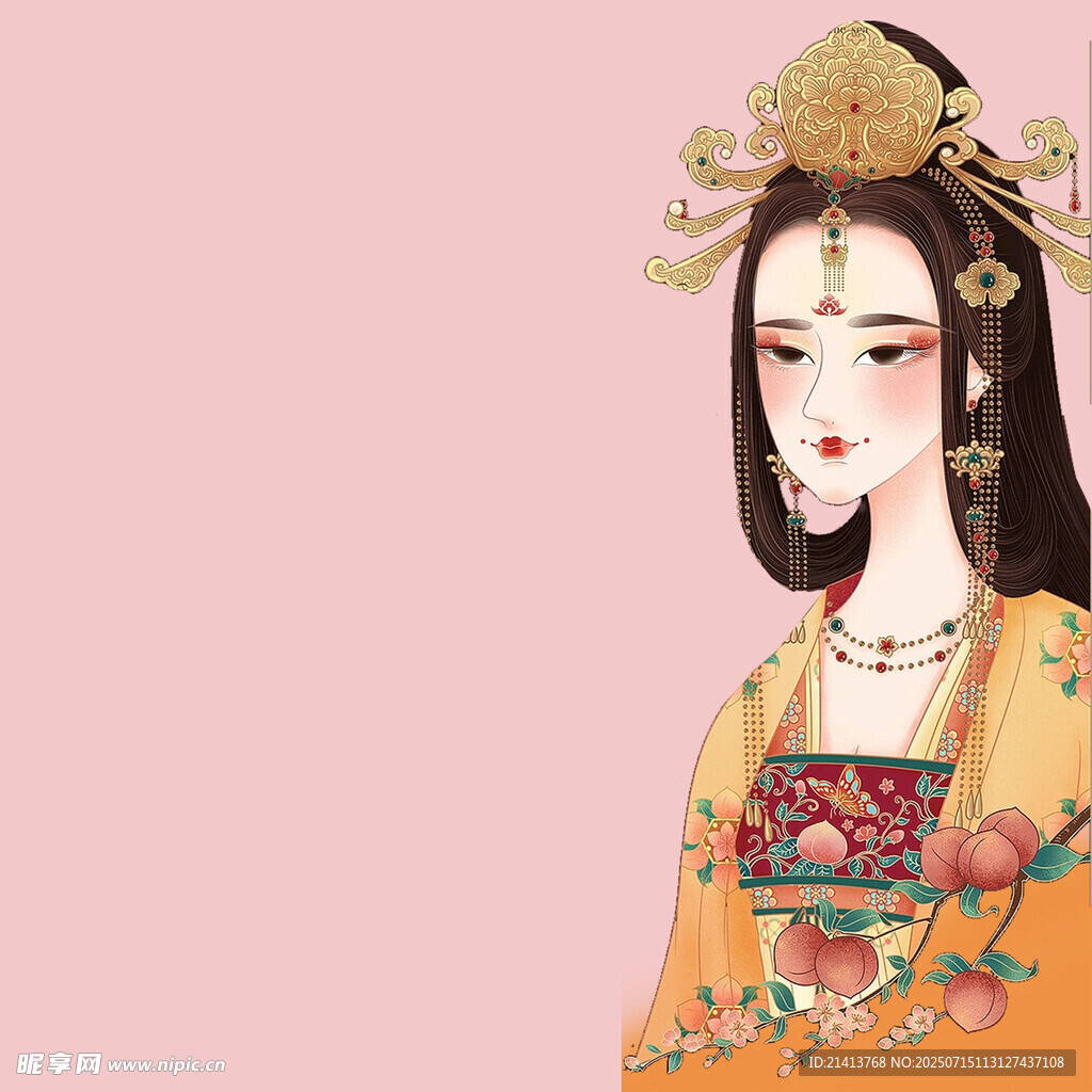 唐代仕女形象插画