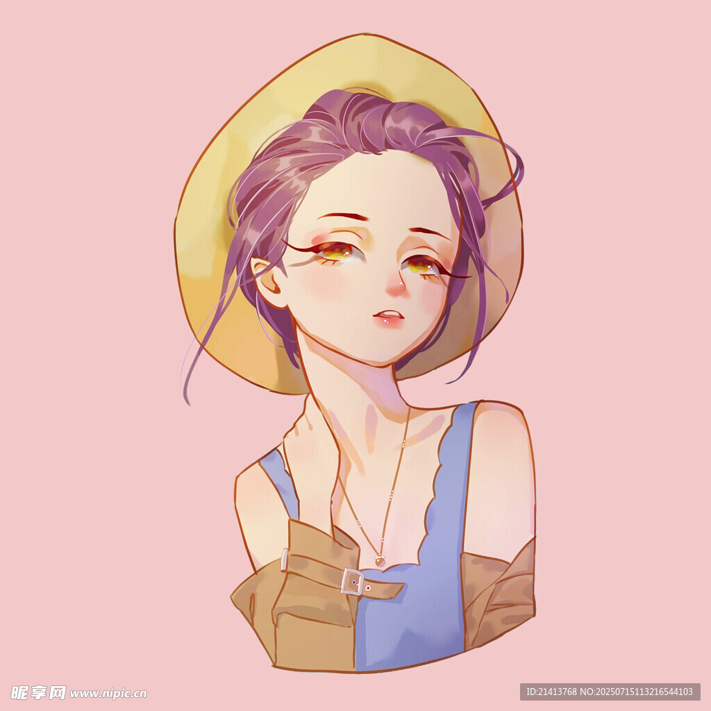 戴帽少女的温柔惬意瞬间