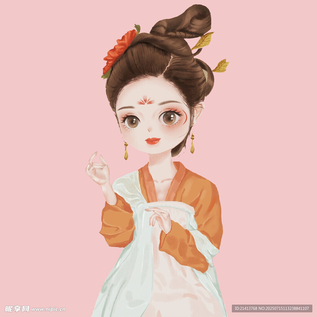 古风汉服少女优雅持物