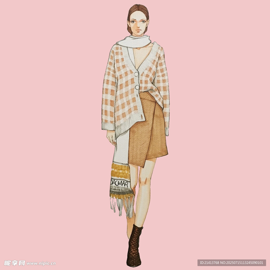 时尚女士秋冬服饰搭配展示
