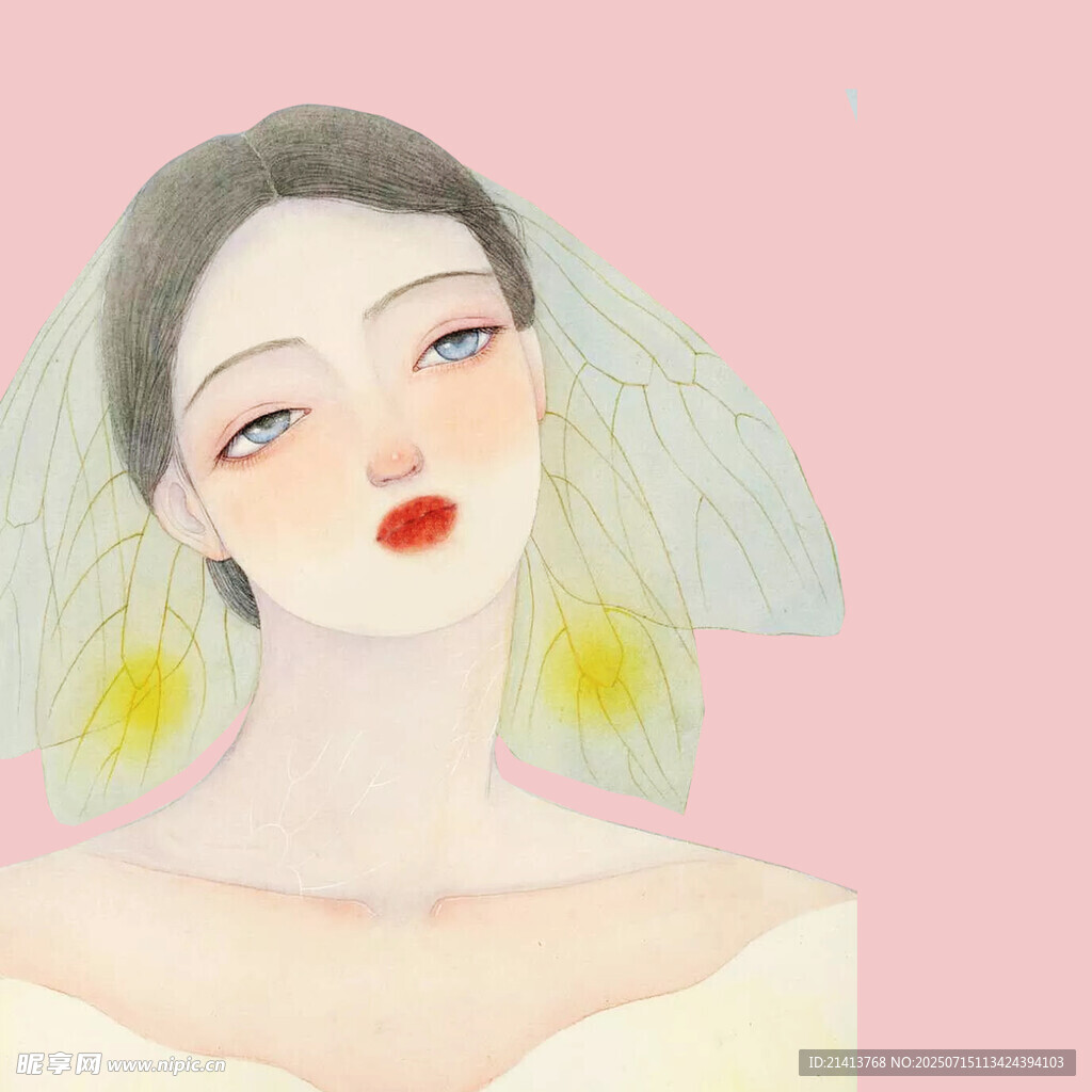 梦幻风格的唯美女性插画