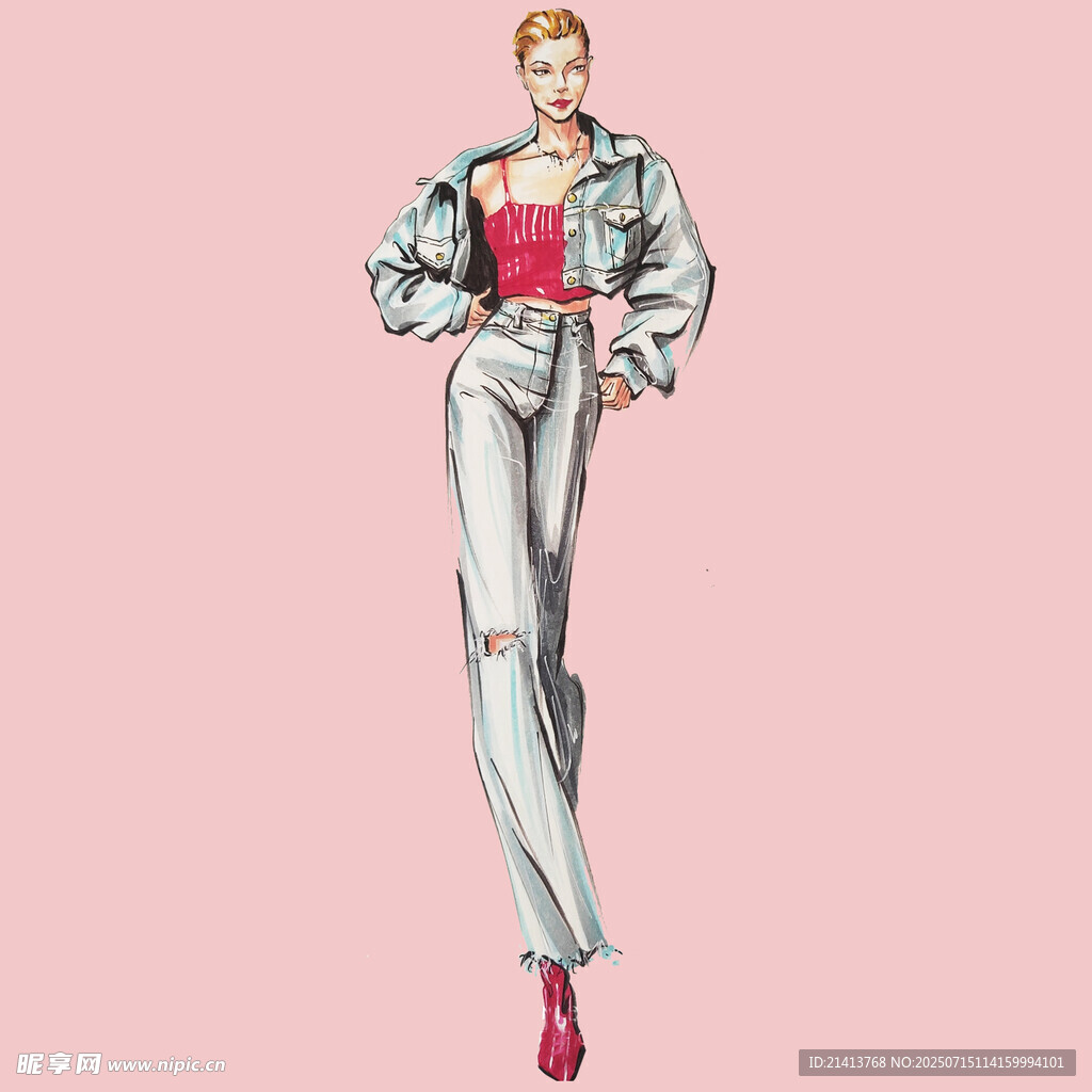 时尚女性穿搭展示