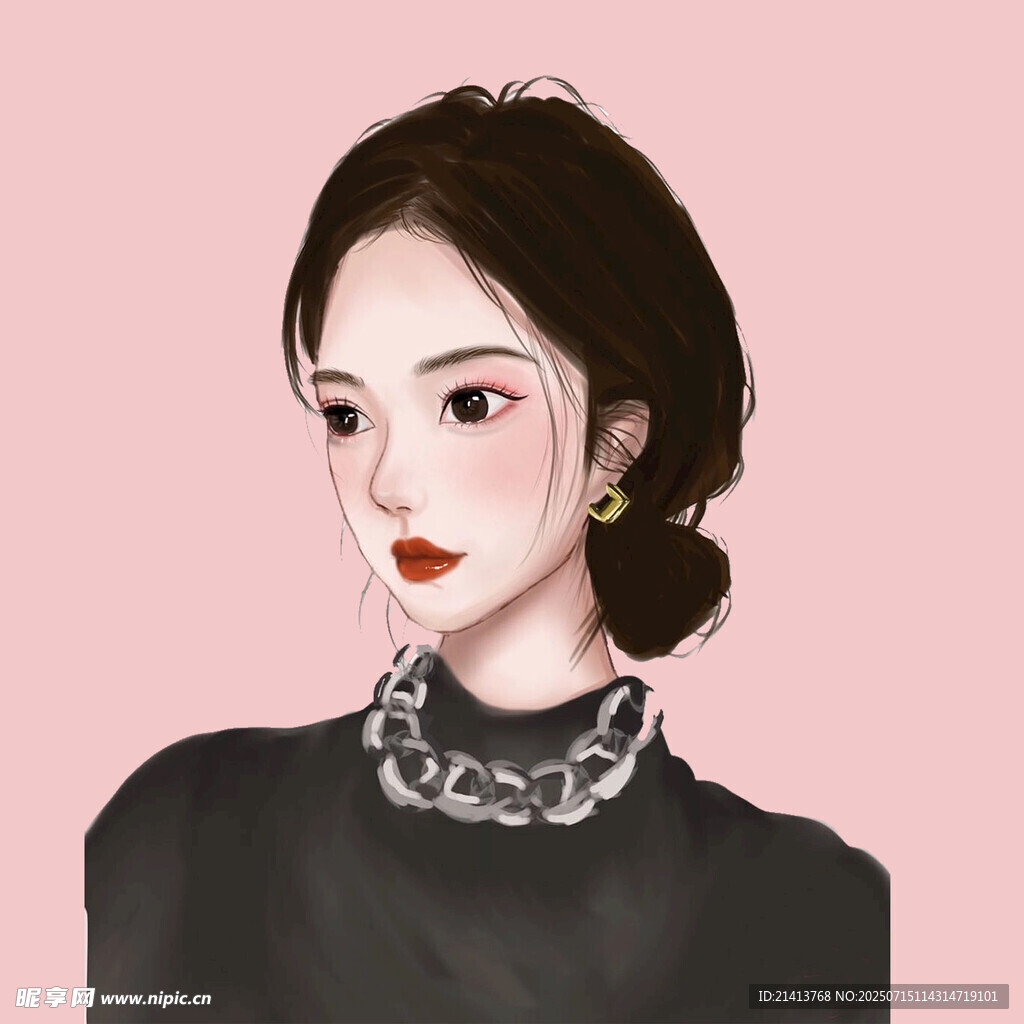 优雅盘发女性时尚形象