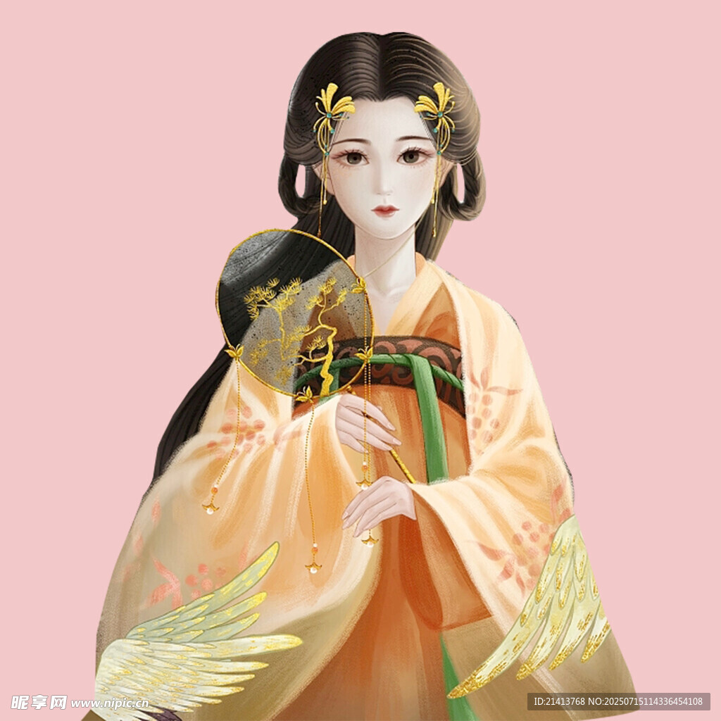 古风汉服女子优雅立姿