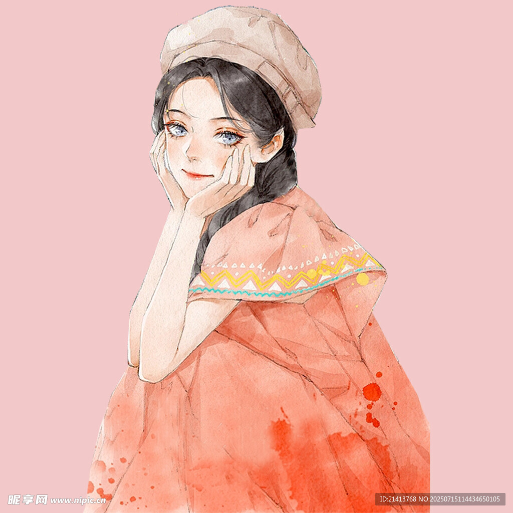 橘衣少女的梦幻优雅瞬间