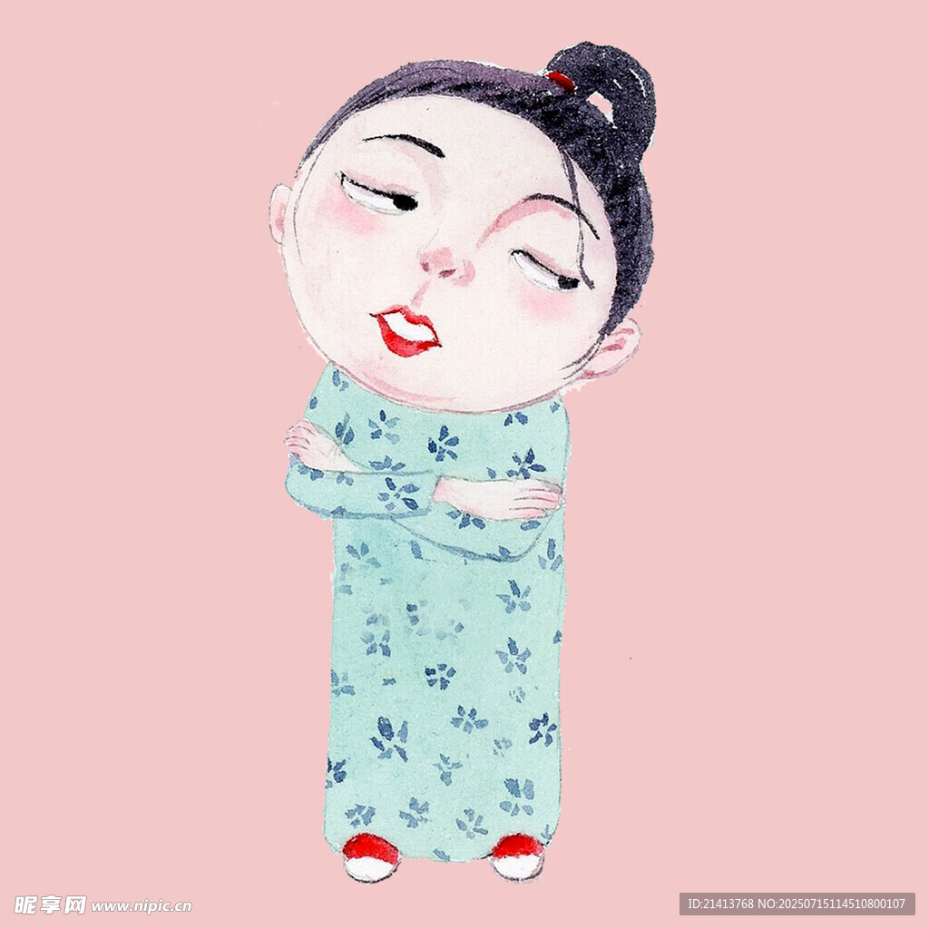 古风少女俏皮姿态