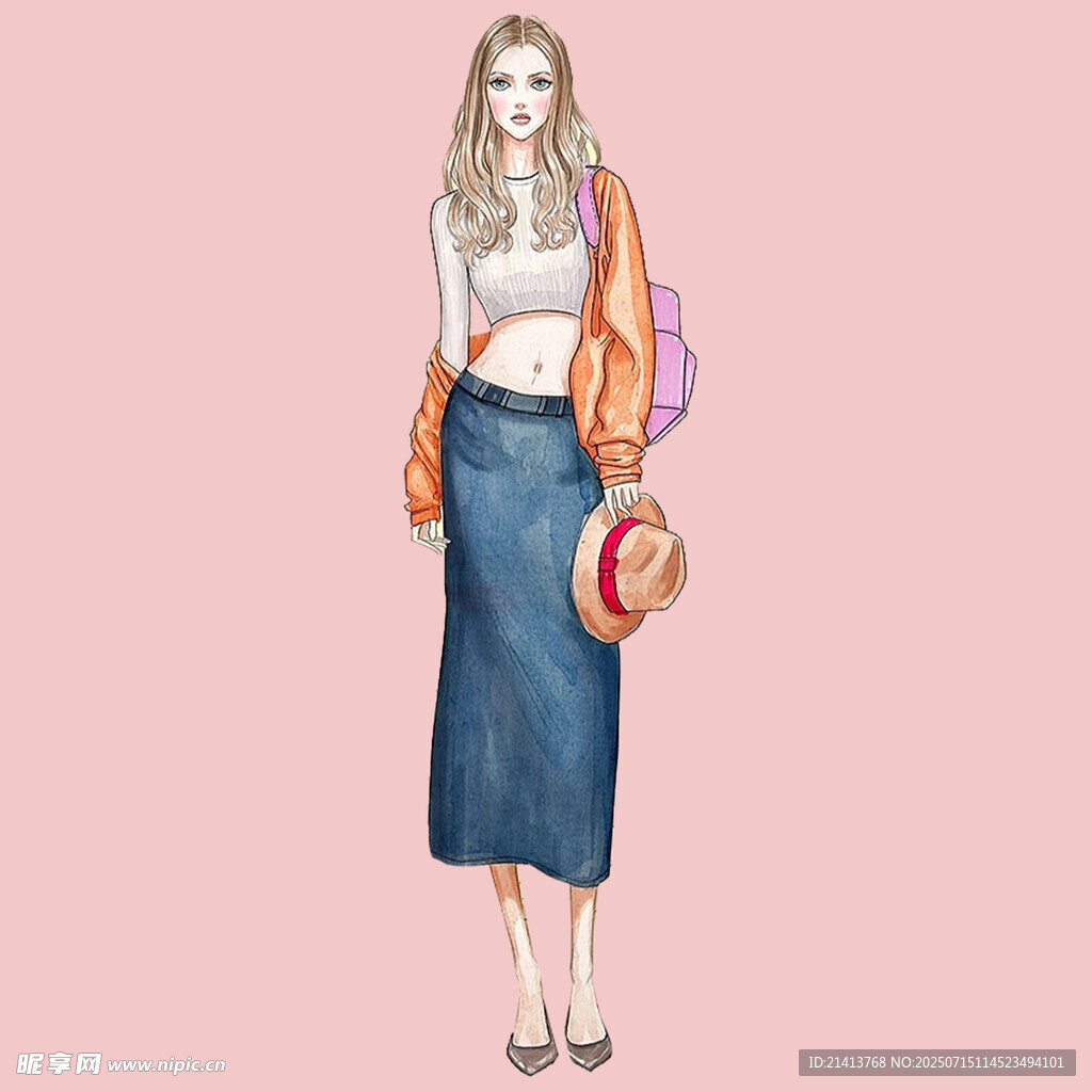 时尚穿搭女性插画形象