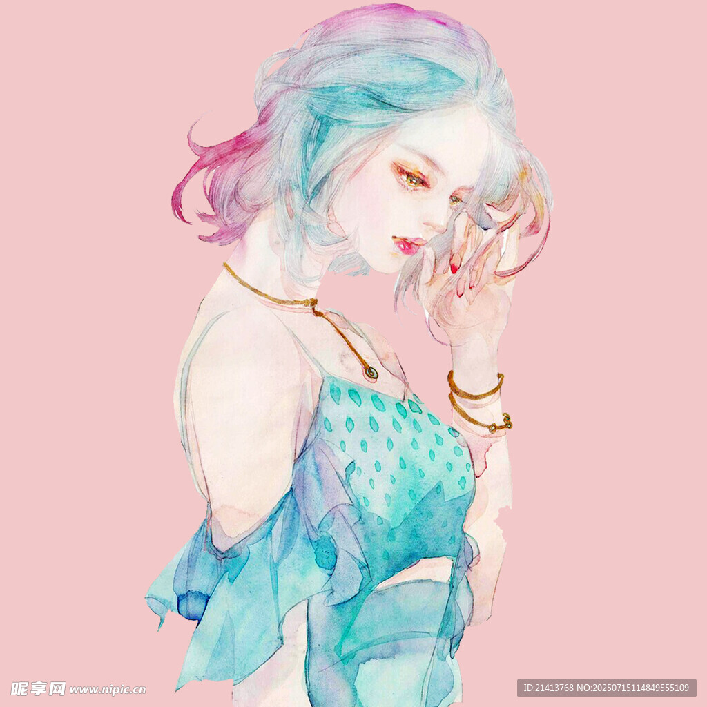 梦幻彩发少女时尚装扮