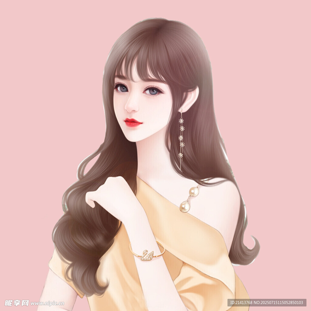 优雅长发美女时尚形象