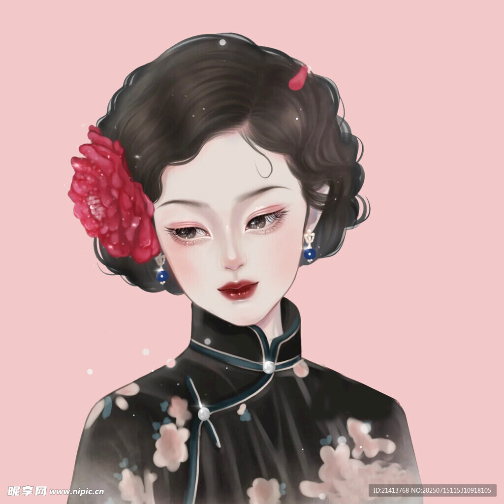 复古旗袍女子  典雅风情