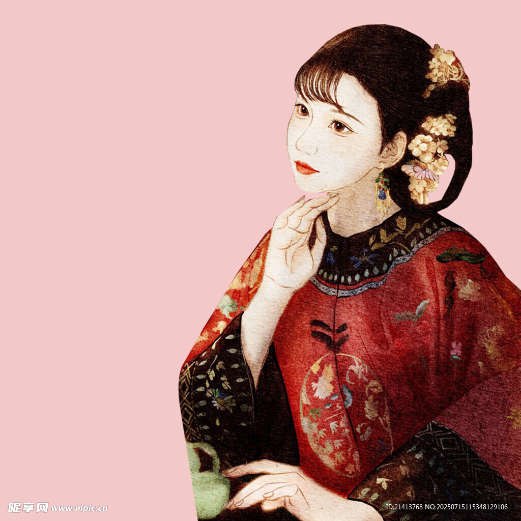 古典旗袍女子的优雅风姿