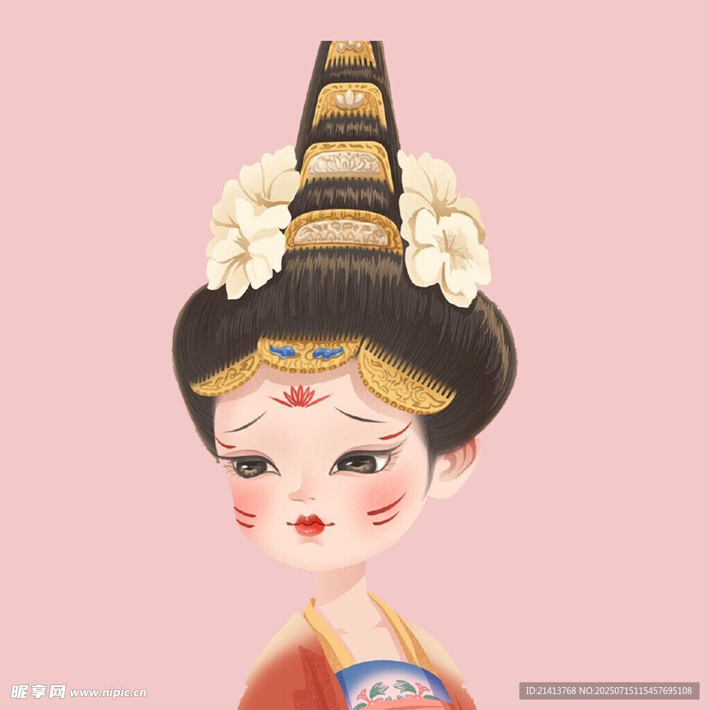 唐代仕女形象插画
