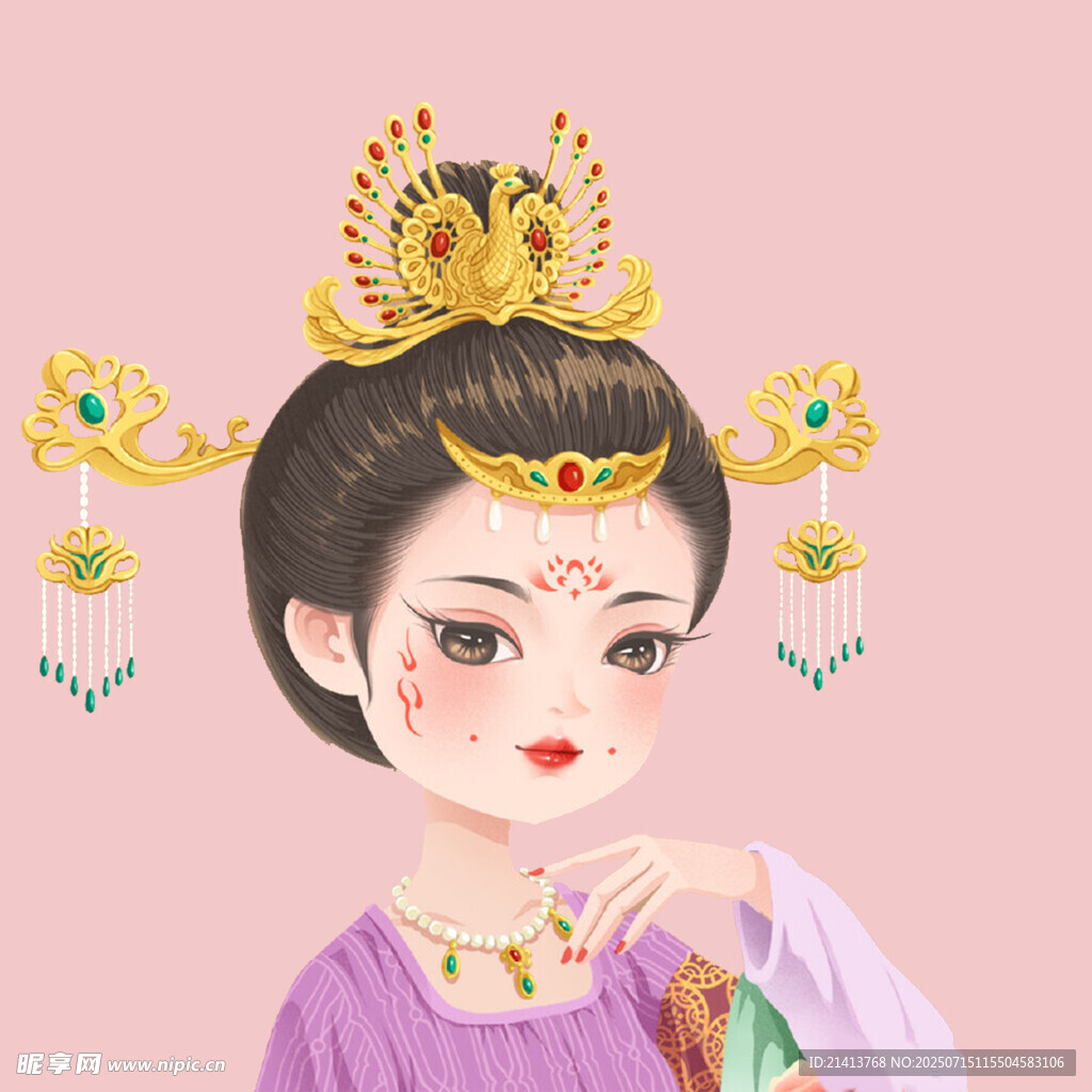 古风唐朝少女华丽装扮
