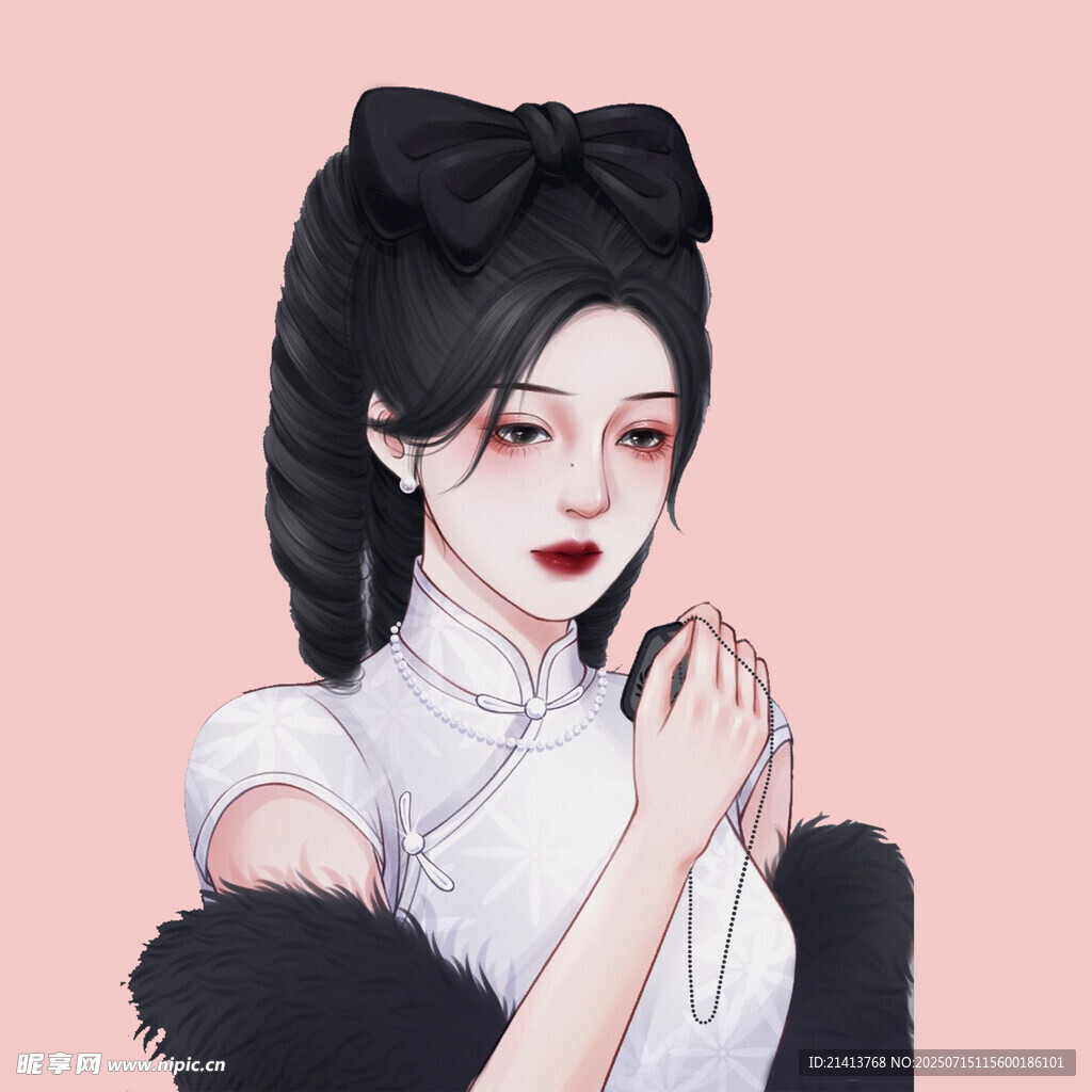 古风旗袍女子优雅造型