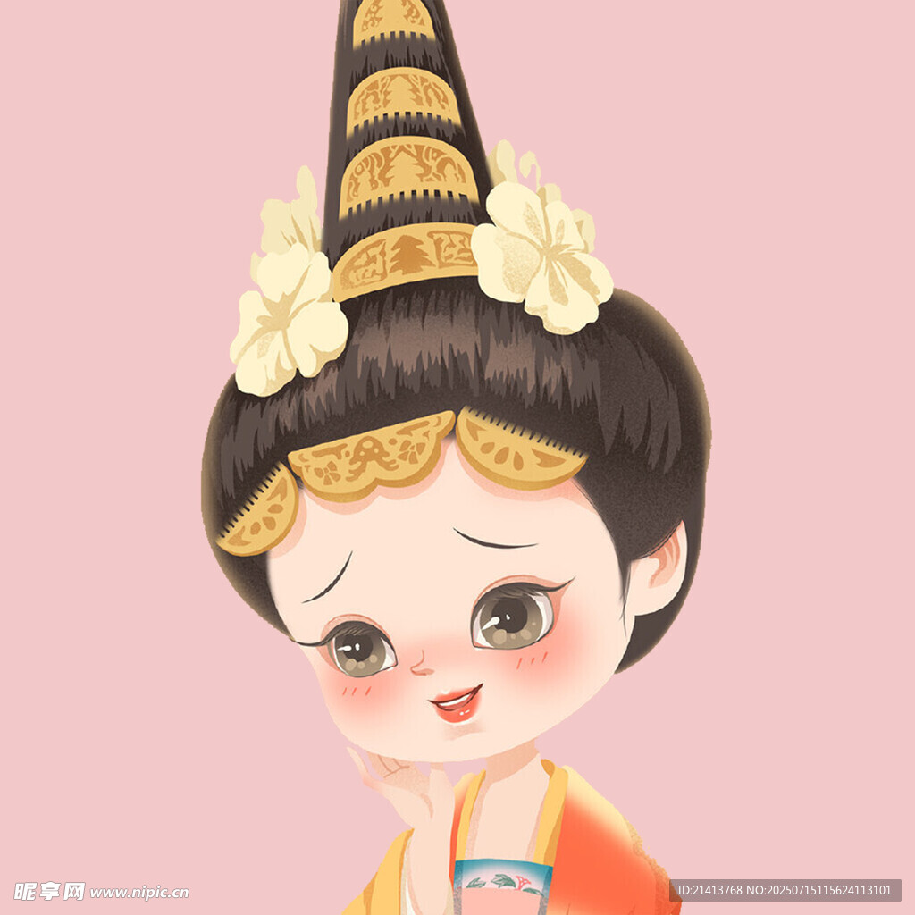 可爱唐风卡通少女形象
