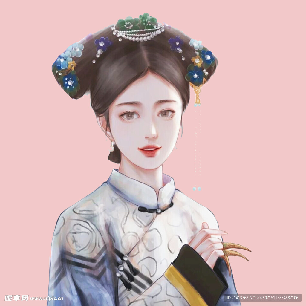 古典旗装女子  典雅端庄