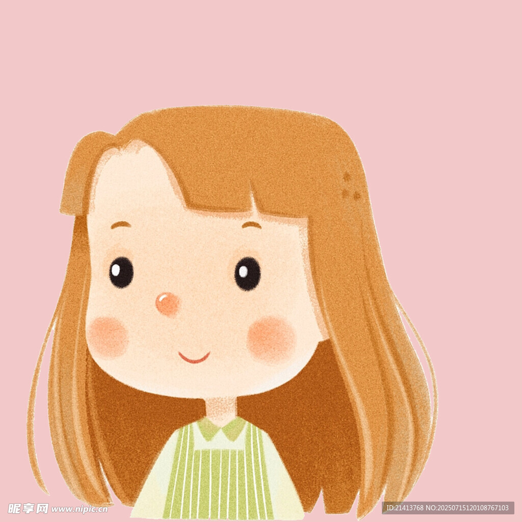 可爱长发女孩插画