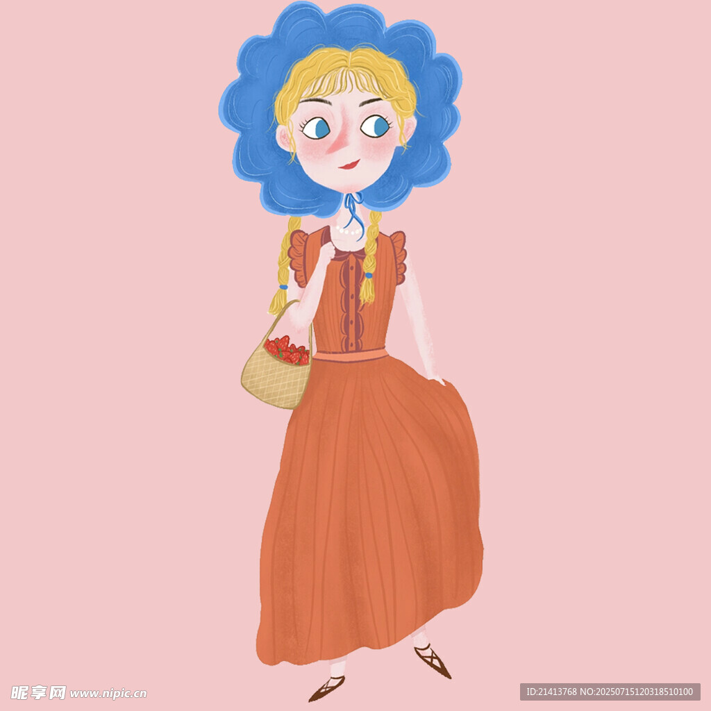 蓝发女孩的时尚穿搭