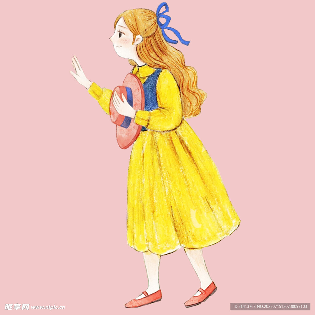 穿黄裙的书卷气女孩