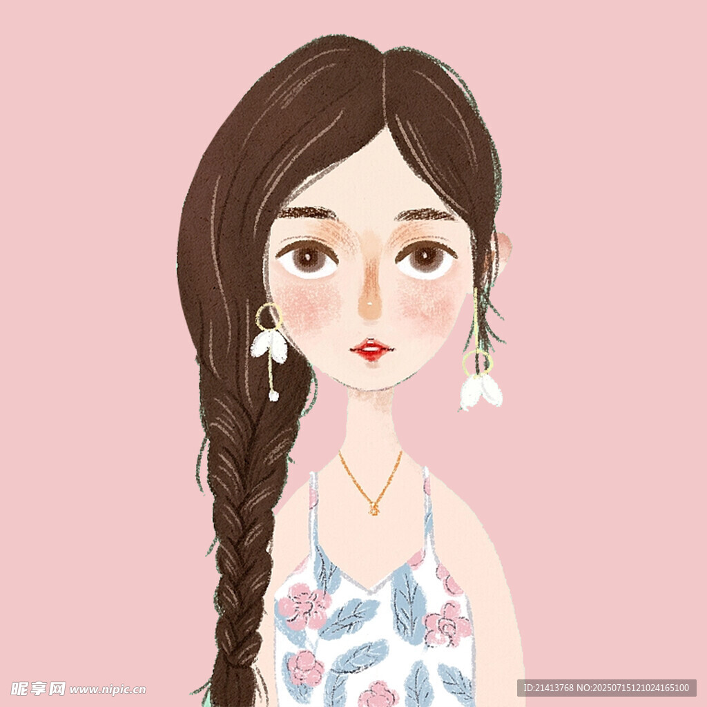 扎辫少女的清新夏日装扮