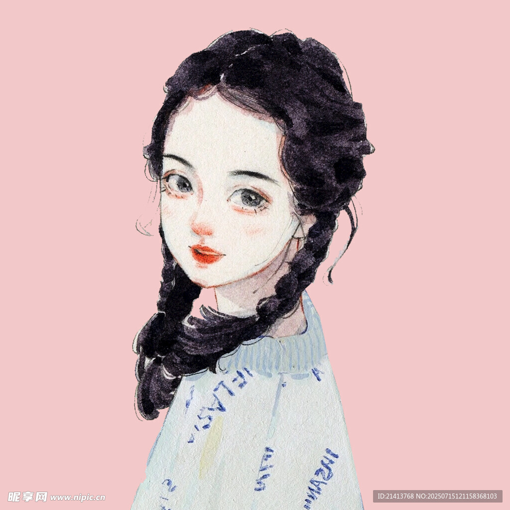 古风少女侧颜插画