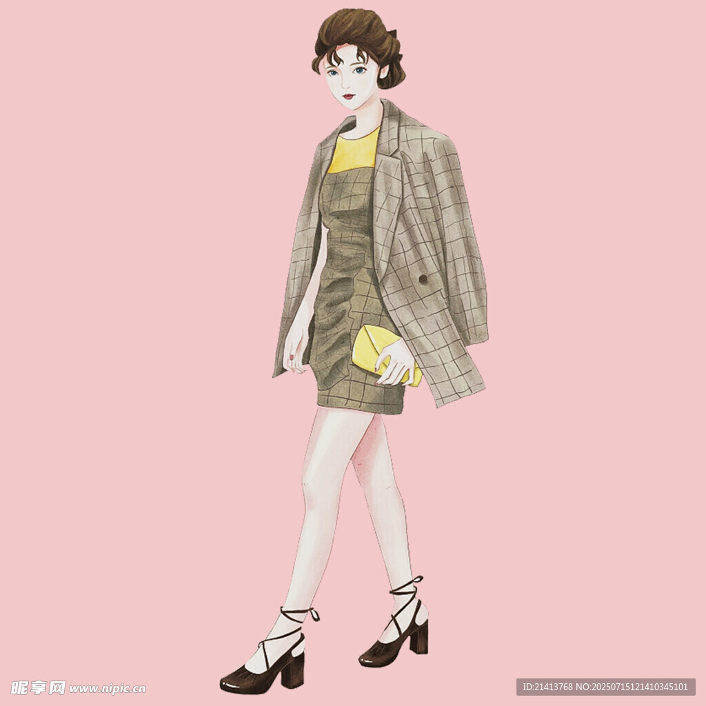 时尚穿搭女性插画形象