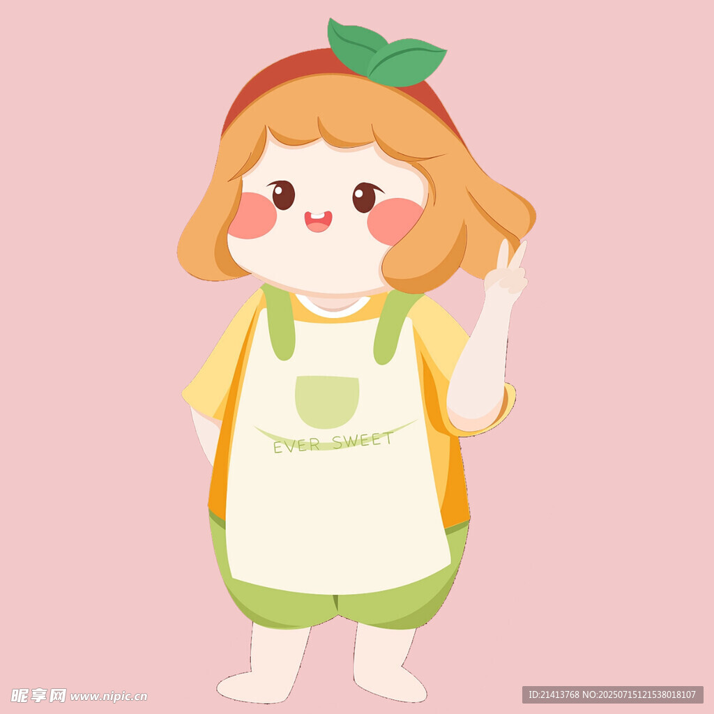 可爱背带裙小女孩