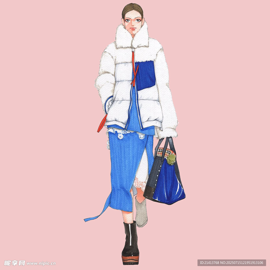 时尚女士穿搭与手提包展示