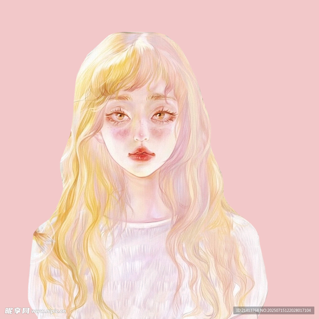 金发少女梦幻插画形象