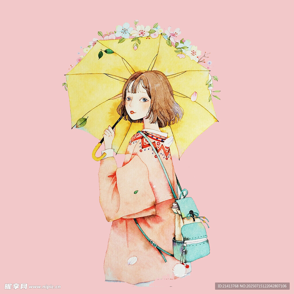 撑伞和服少女手办