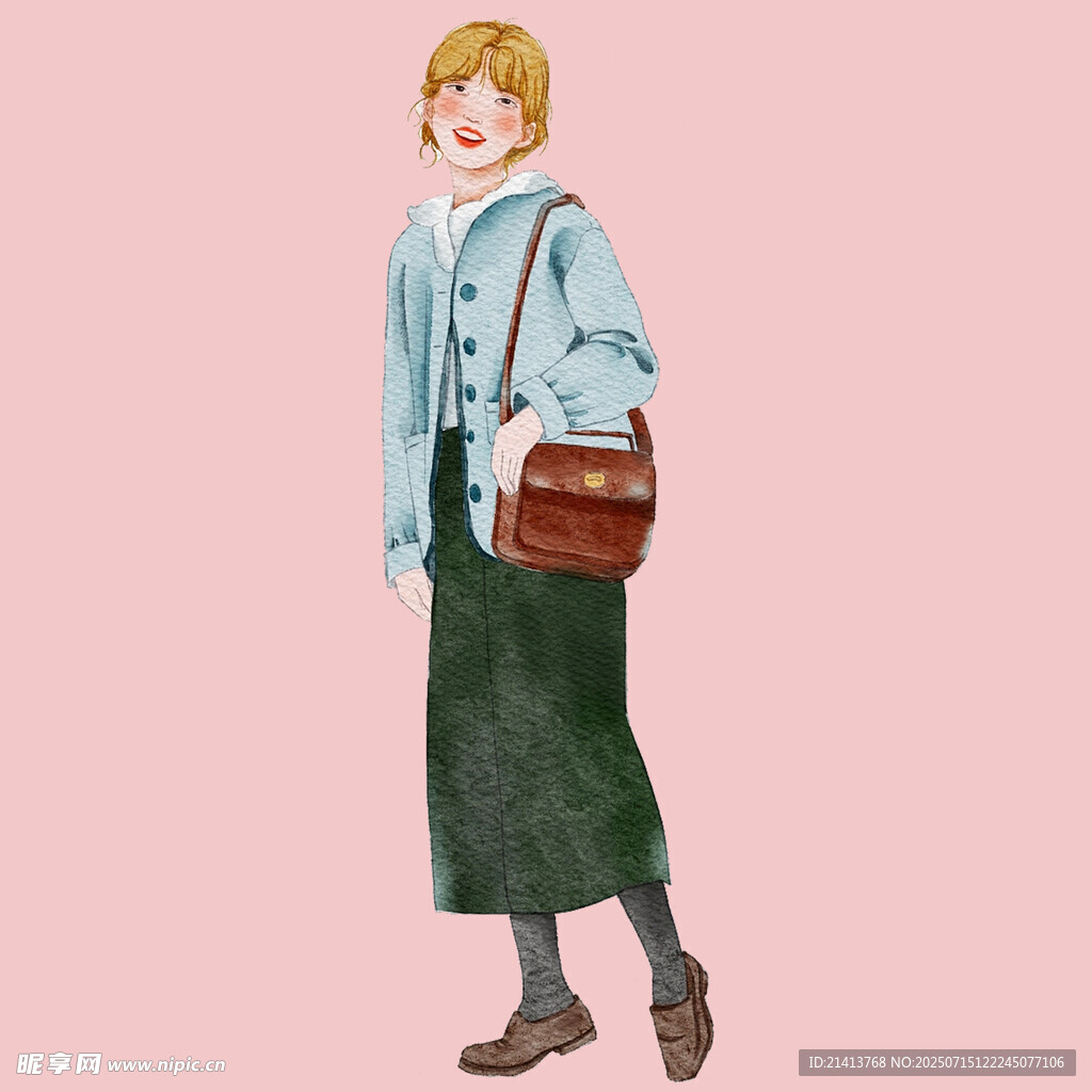 时尚穿搭的金发女子