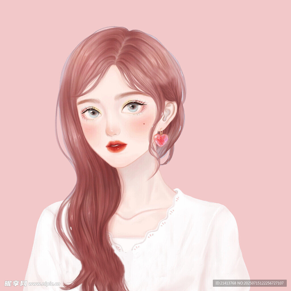 红发女子优雅肖像