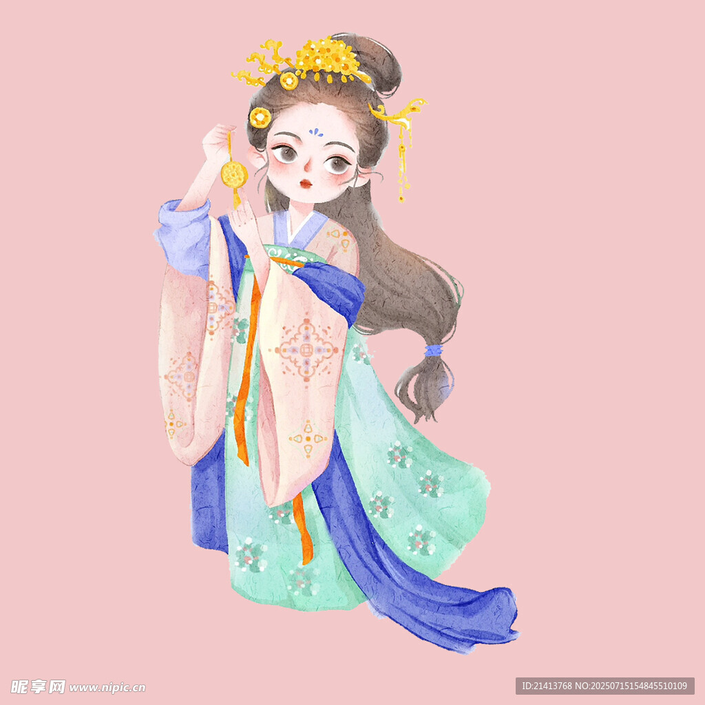 古风汉服少女优雅起舞