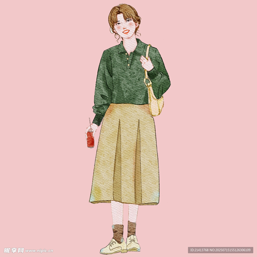 时尚穿搭女孩插画形象