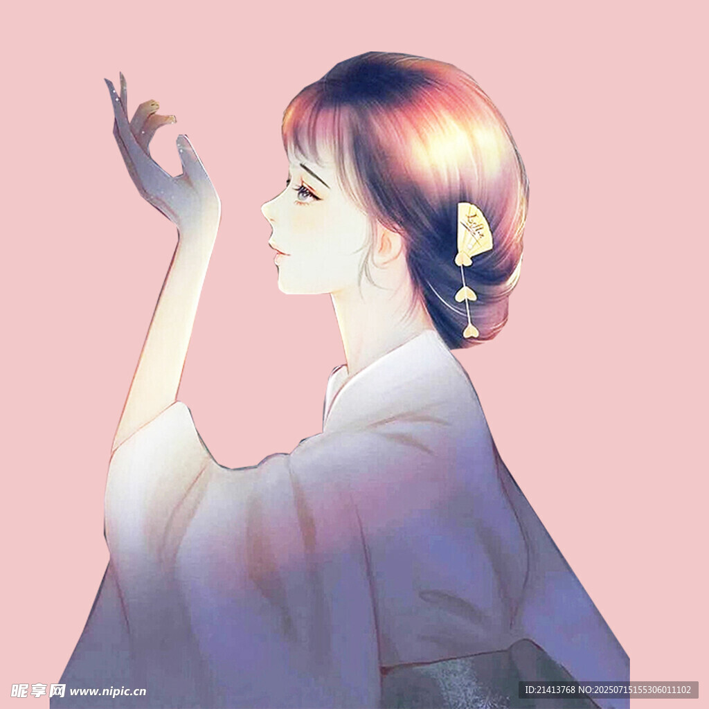 古风女子抬手优雅瞬间