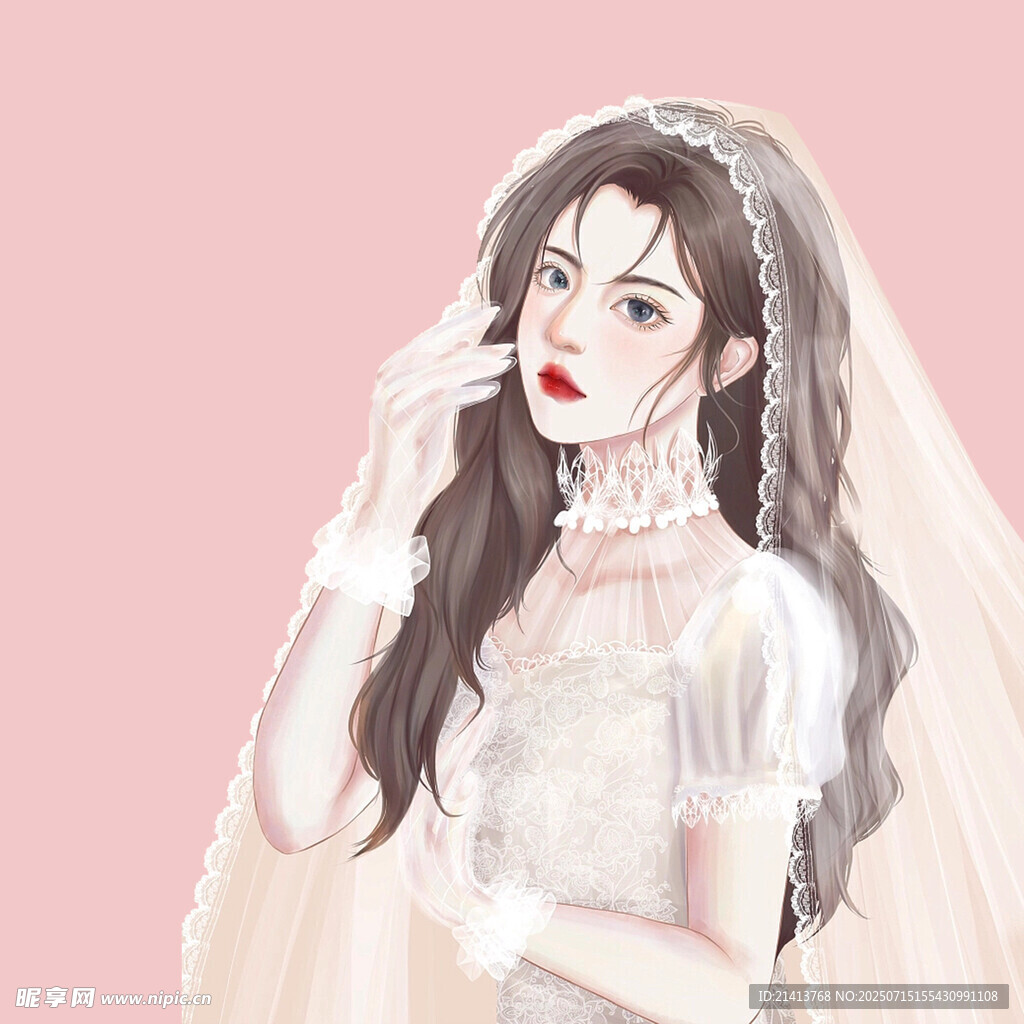 梦幻新娘插画  优雅迷人