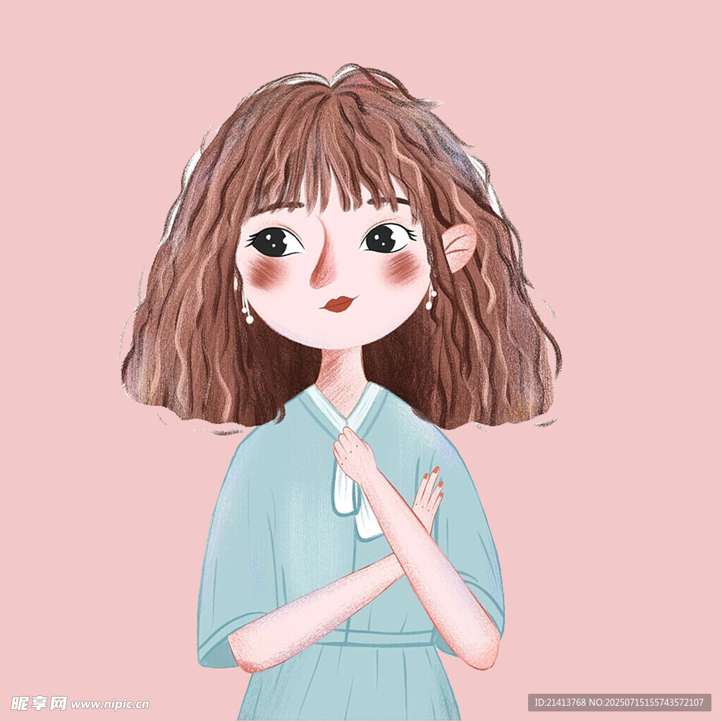 可爱女孩双手合十祈祷