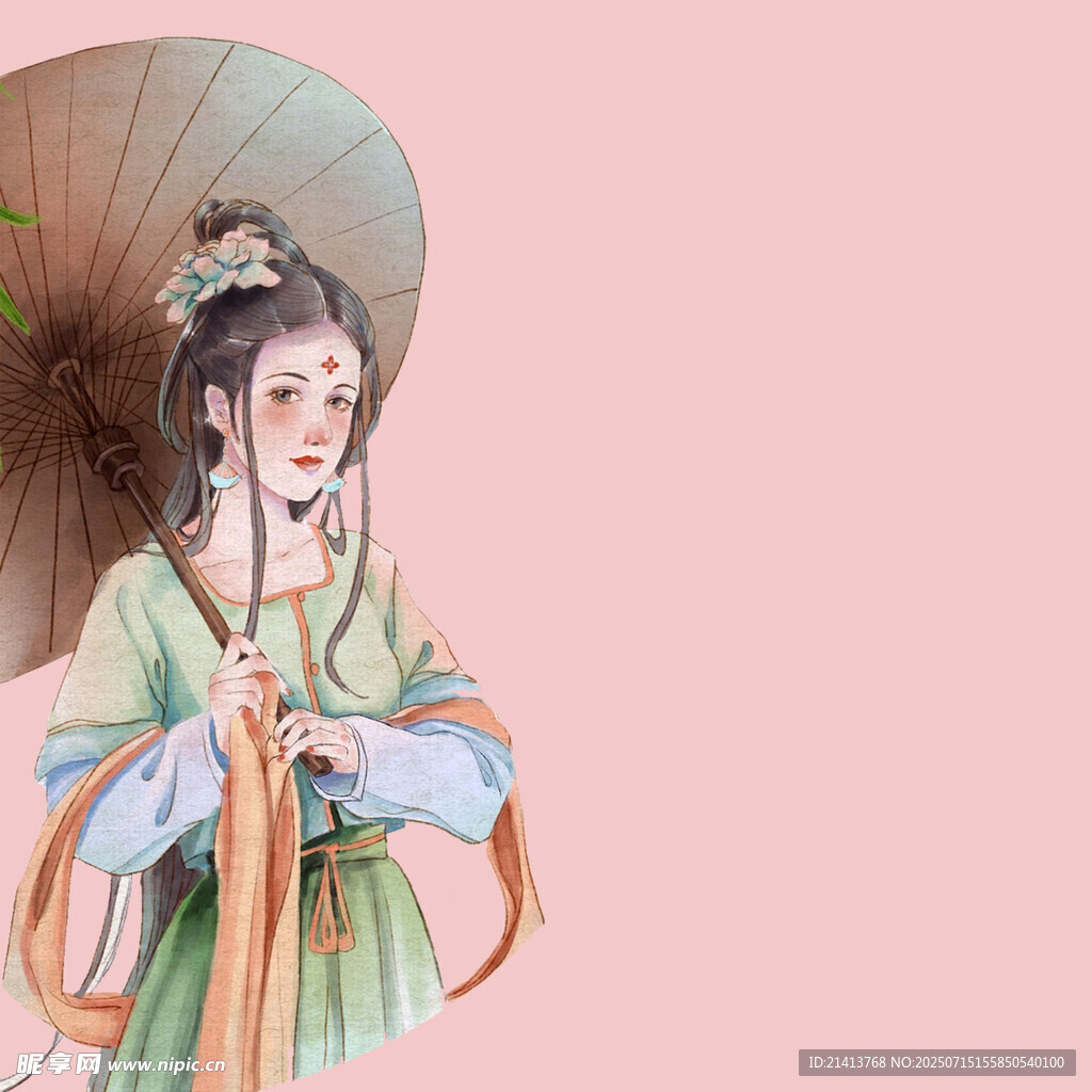 古风持伞古典美人形象