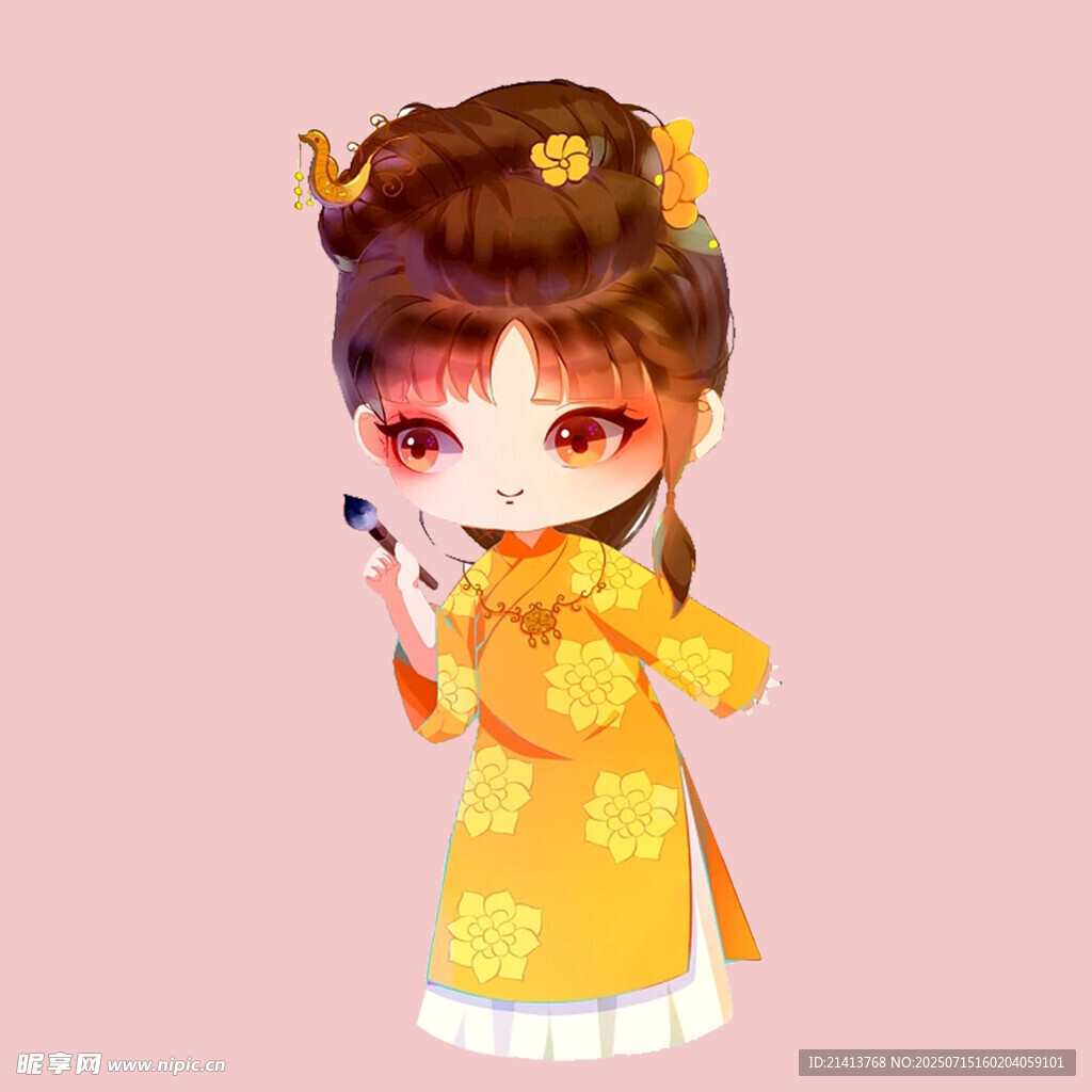 古风Q版旗袍少女