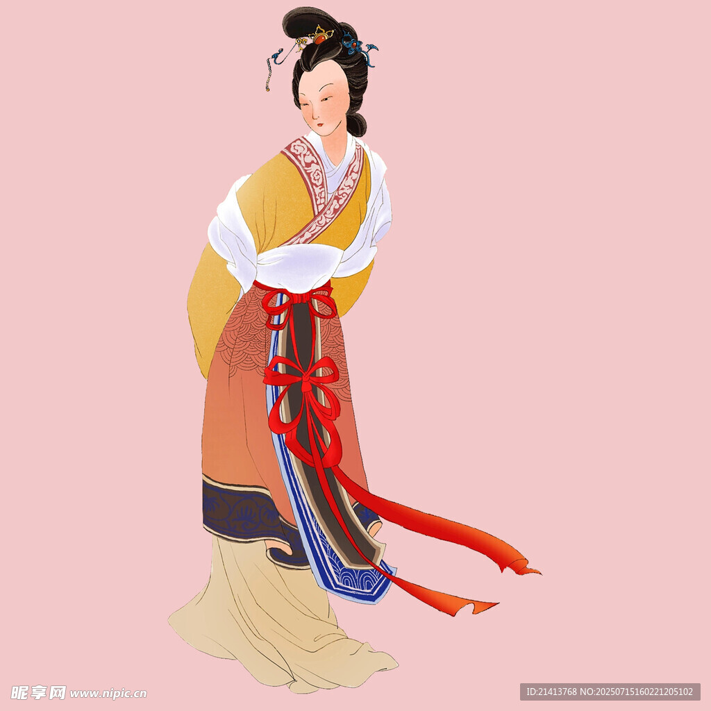 古典汉服女子优雅身姿