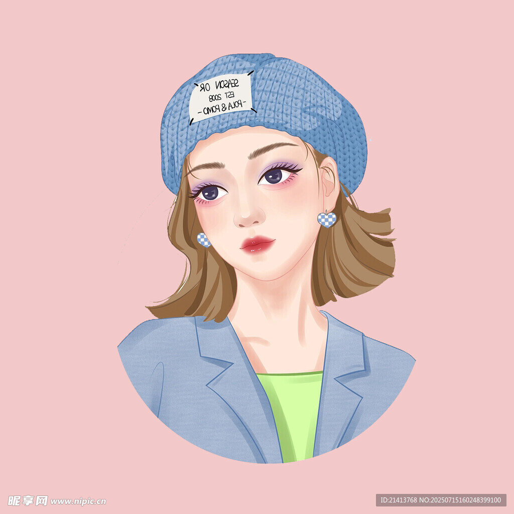 时尚戴帽女孩头像