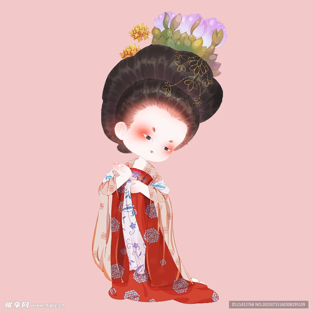 唐朝仕女插画形象
