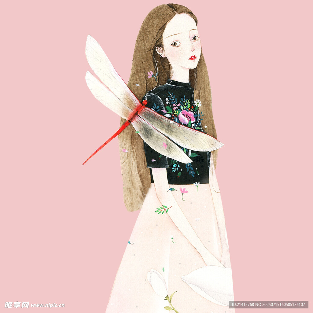 梦幻精灵少女插画