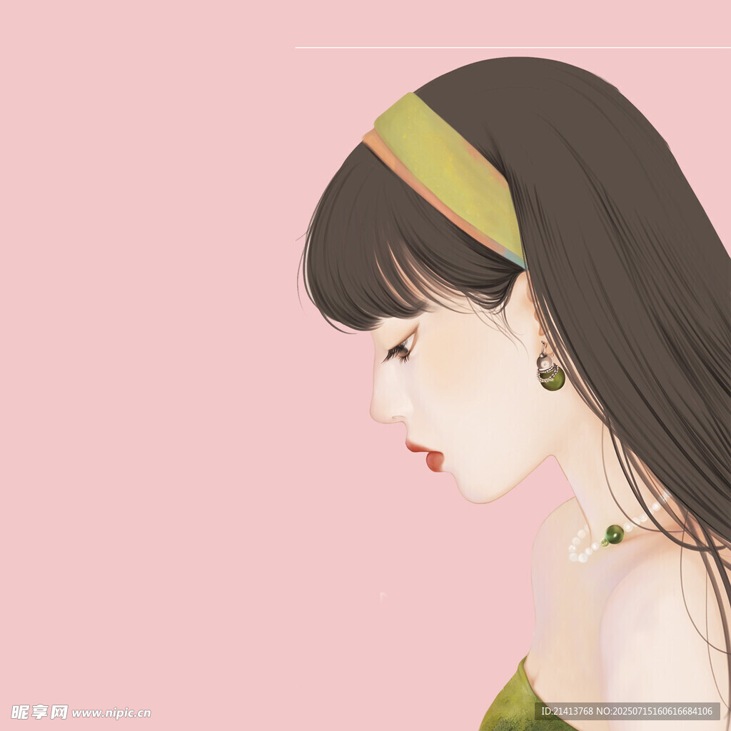 侧颜少女  清新甜美风