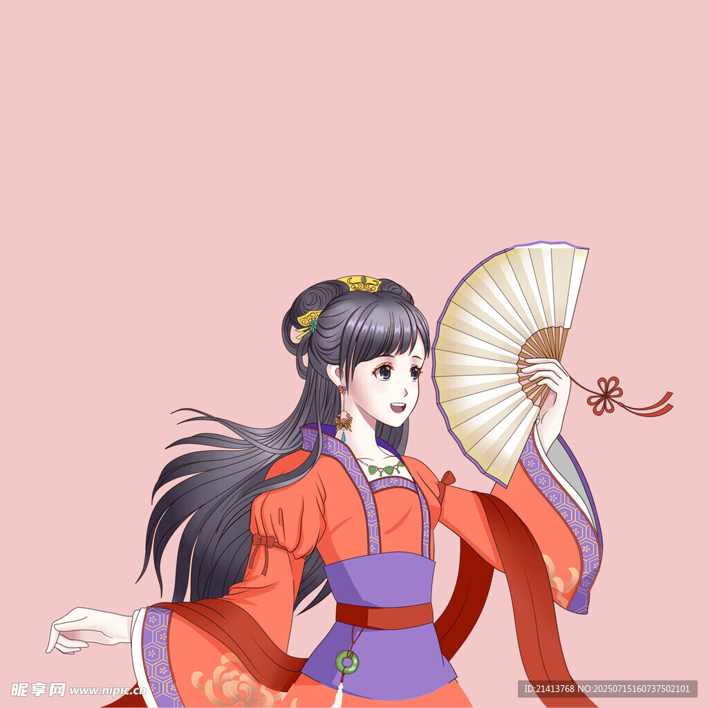 古风持扇少女
